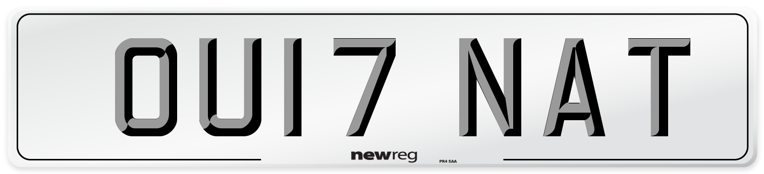 OU17 NAT Number Plate from New Reg